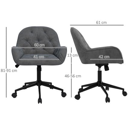 Ergonomic office chair, height adjustable, velvet look