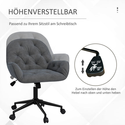 Ergonomic office chair, height adjustable, velvet look