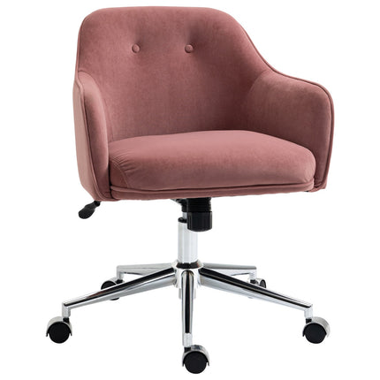 Red Velvet Office Chair with Rocker, adjustable height