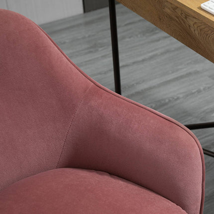 Red Velvet Office Chair with Rocker, adjustable height