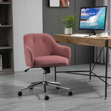Red Velvet Office Chair with Rocker, adjustable height