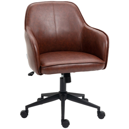 Adjustable office chair, synthetic leather, rocking, brown