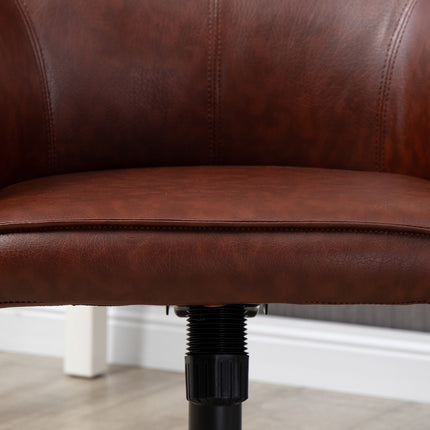 Adjustable office chair, synthetic leather, rocking, brown