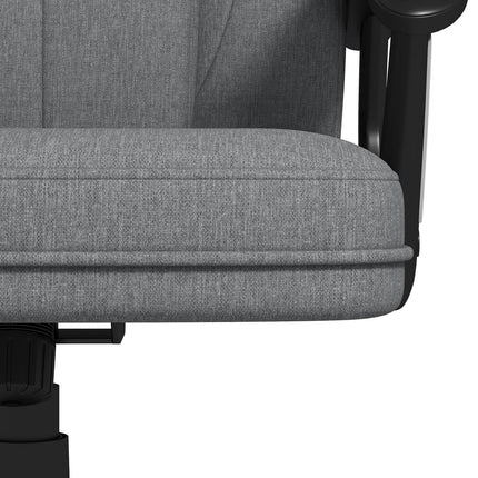 Ergonomic office chair - adjustable height, gray linen, headrest