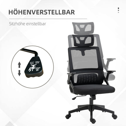 Ergonomic office chair with adjustable headrest and armrest