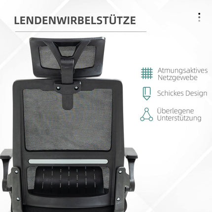 Ergonomic office chair with adjustable headrest and armrest