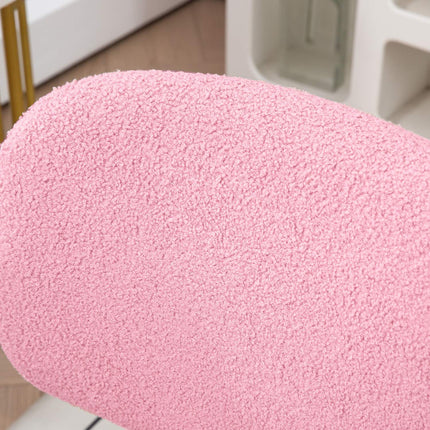 Ergonomic office chair in pink velvet - adjustable in height