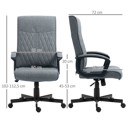 Ergonomic office chair, adjustable swivel, dark grey