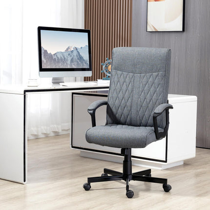 Ergonomic office chair, adjustable swivel, dark grey