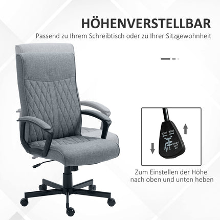 Ergonomic office chair, adjustable swivel, dark grey