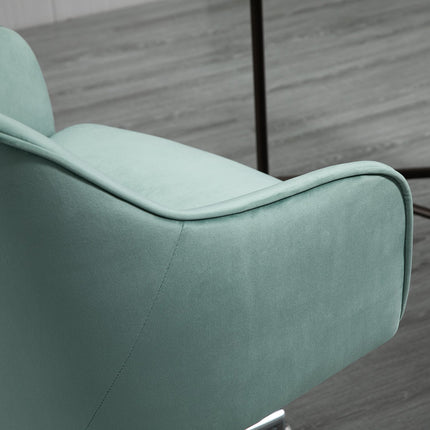 Ergonomic office chair, height adjustable velvet, green