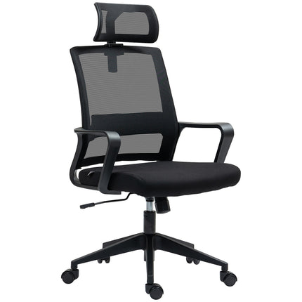 Ergonomic office chair with armrests and adjustable headrest