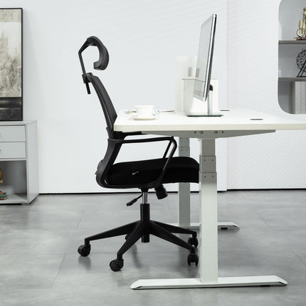 Ergonomic office chair with armrests and adjustable headrest