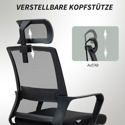 Ergonomic office chair with armrests and adjustable headrest