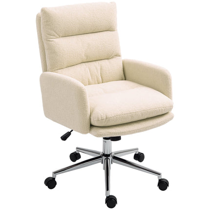 Ergonomic office chair, lambswool look, height adjustable