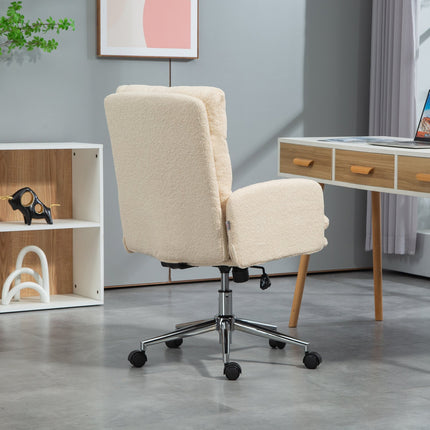 Ergonomic office chair, lambswool look, height adjustable