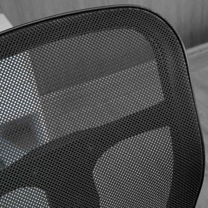 Ergonomic office chair in mesh, black - adjustable armrest and footrest
