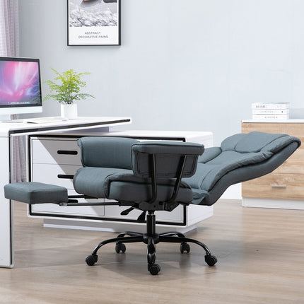 Ergonomic office chair, adjustable with headrest and footrest