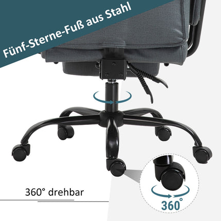 Ergonomic office chair, adjustable with headrest and footrest