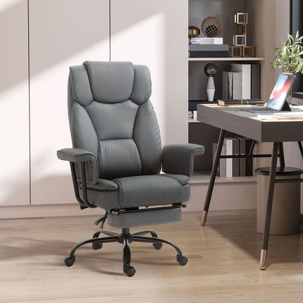 Ergonomic office chair, adjustable with headrest and footrest
