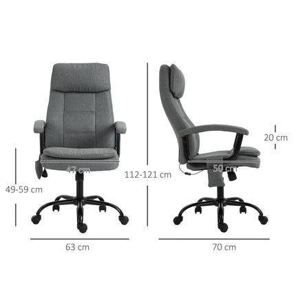 Ergonomic gaming chair with lumbar support, gray linen