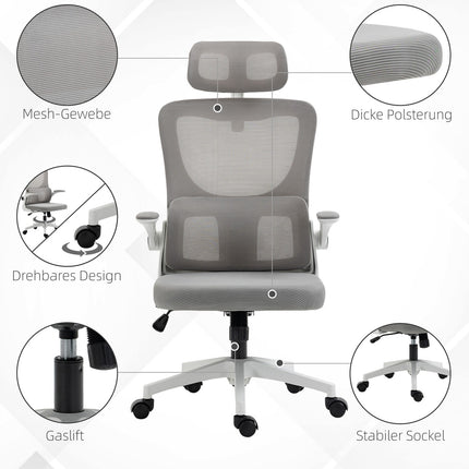 Ergonomic office chair, adjustable height, lumbar support
