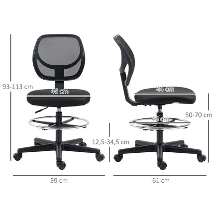 Ergonomic office chair, adjustable height & foot ring
