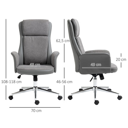 Ergonomic office chair, adjustable PU, 360° rotation, gray