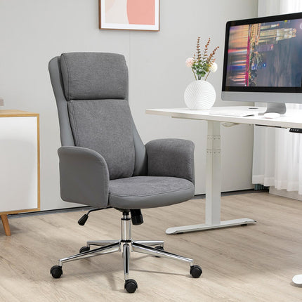 Ergonomic office chair, adjustable PU, 360° rotation, gray