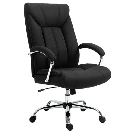 Ergonomic office chair with rocker, padded armrest, black