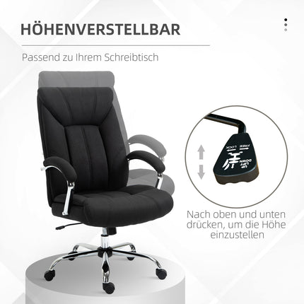 Ergonomic office chair with rocker, padded armrest, black