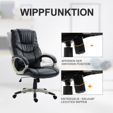 Ergonomic office chair with high backrest, tilt function