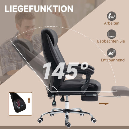 Executive Office Chair, adjustable height, black microfiber
