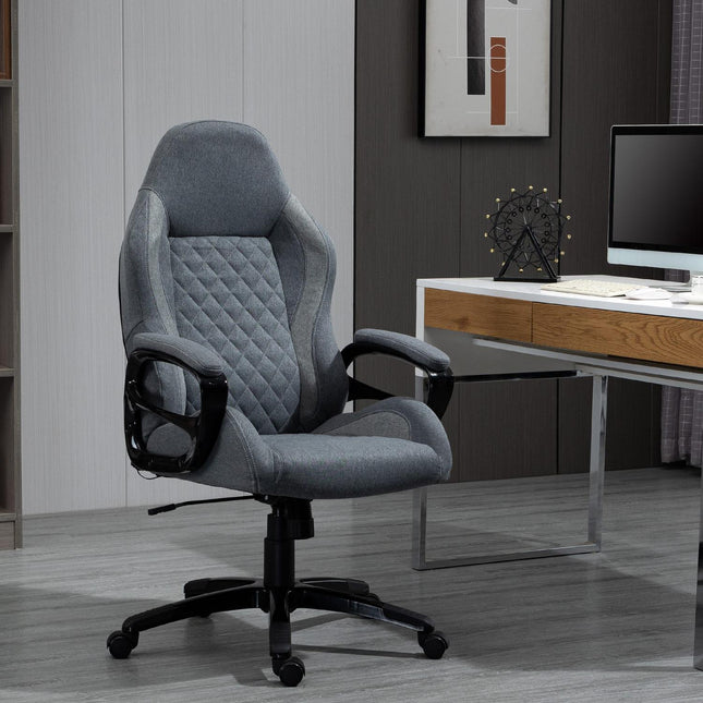 Ergonomic office chair with massage, adjustable height, grey