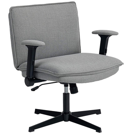 Office Chair, Foldable Arms, Wide Linen Look, Adjustable Height