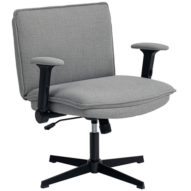 Office Chair, Foldable Arms, Wide Linen Look, Adjustable Height
