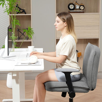 Office Chair, Foldable Arms, Wide Linen Look, Adjustable Height