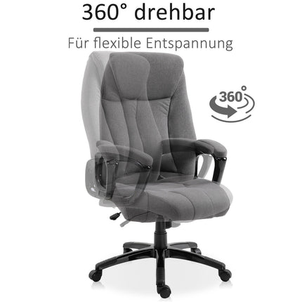Ergonomic gaming office chair, adjustable height, massage, gray