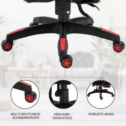 Gaming Office chair with massage - adjustable, artificial leather