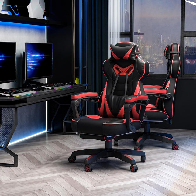 Gaming Office chair with massage - adjustable, artificial leather
