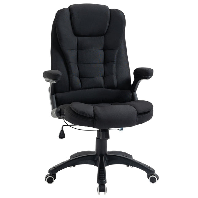 Ergonomic office chair, adjustable height, black polyester