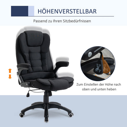 Ergonomic office chair, adjustable height, black polyester