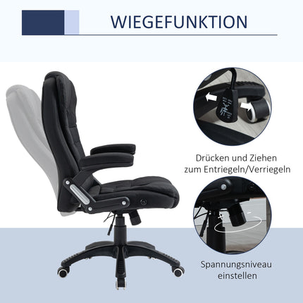 Ergonomic office chair, adjustable height, black polyester