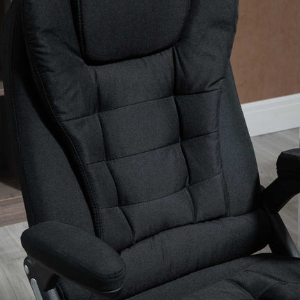 Ergonomic office chair, adjustable height, black polyester