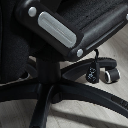Ergonomic office chair, adjustable height, black polyester