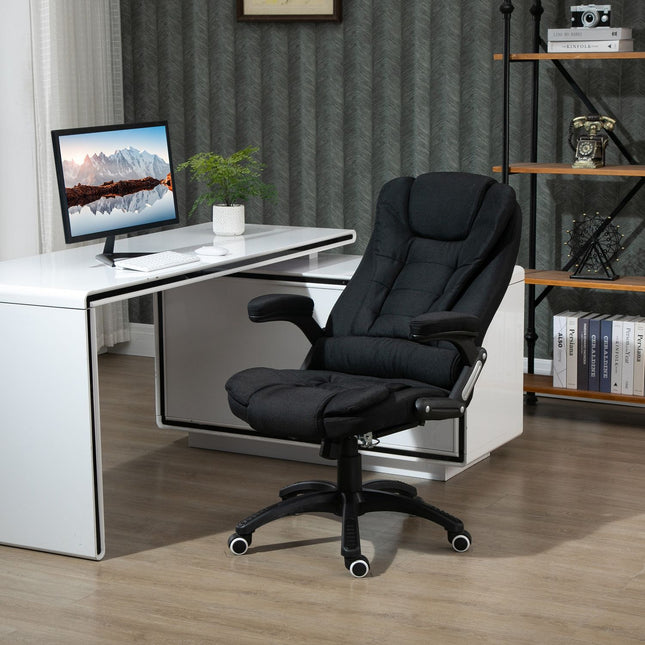 Ergonomic office chair, adjustable height, black polyester