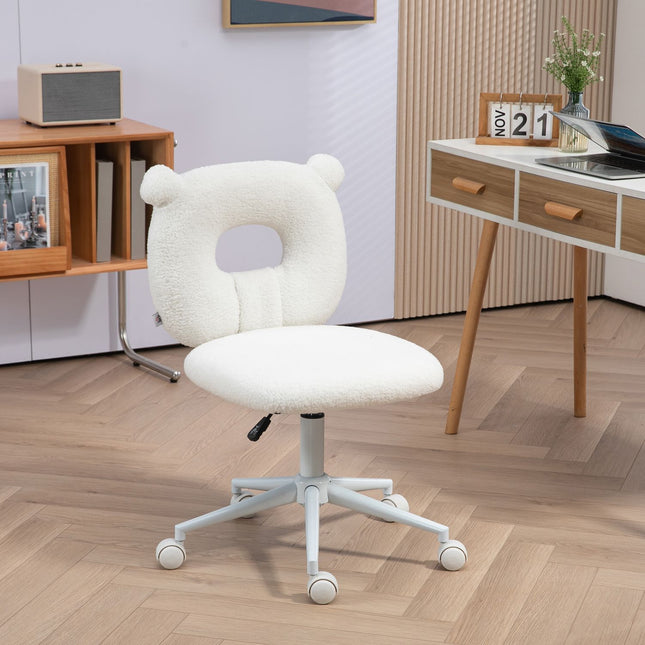 Swivel office chair, adjustable in height, Teddy Fleece, 120 kg capacity
