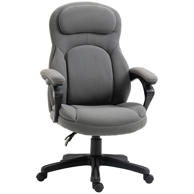 Ergonomic swivel office chair, height adjustable, linen look