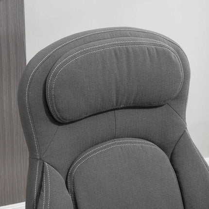 Ergonomic swivel office chair, height adjustable, linen look