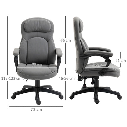 Ergonomic swivel office chair, height adjustable, linen look